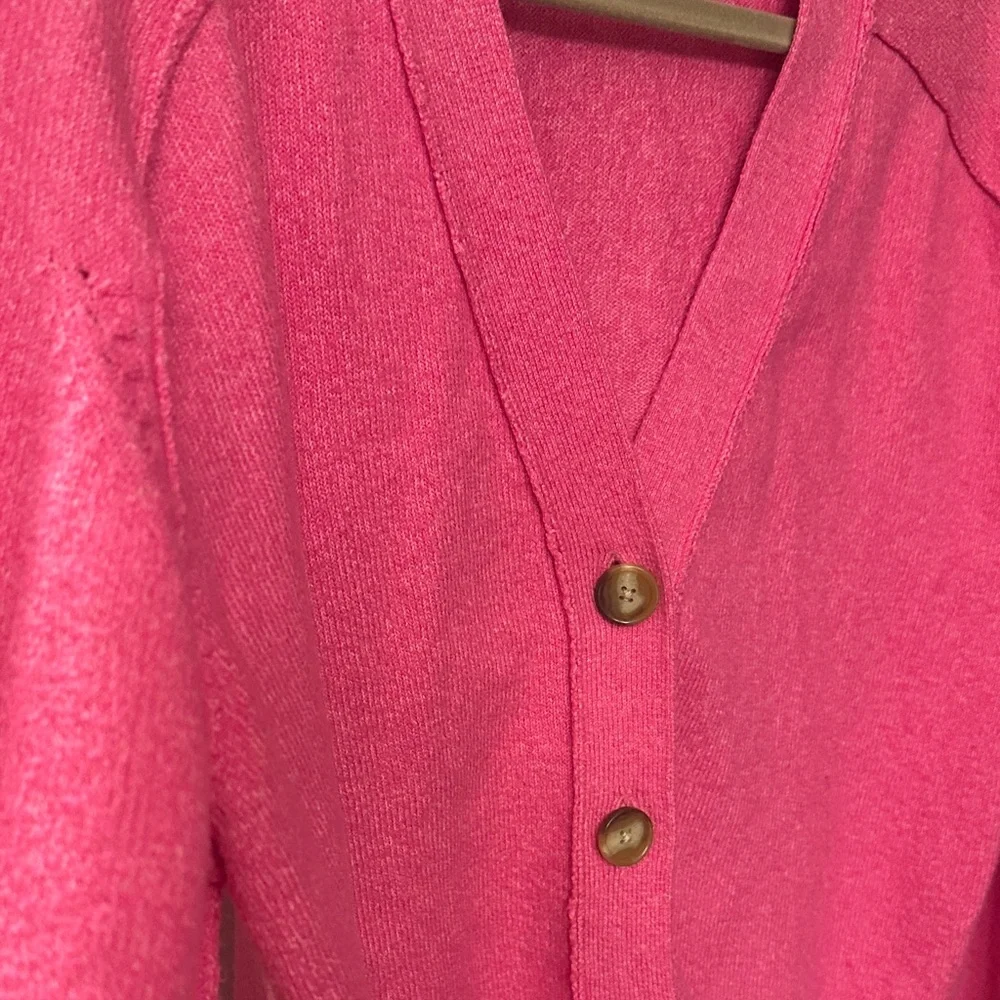 LOFT Vibrant Pink Cardigan Sweater - Picture 2 of 5